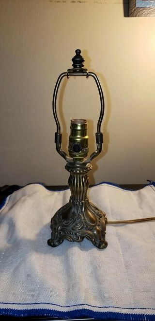 Antique Vintage Small Metal Decorative Table Lamp 9.  5 " Tall