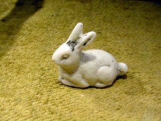 Excavated Bisque Doll Rabbit Age 1890 Hertwig Fève Ancienne Hermany Art 13003