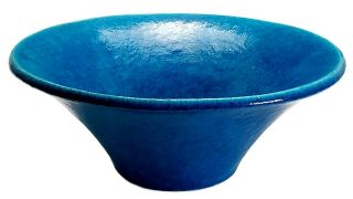 Lachenal Antique French Art Deco Turquoise Blue Glaze Pottery Center Bowl