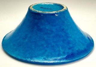LACHENAL ANTIQUE FRENCH ART DECO TURQUOISE BLUE GLAZE POTTERY CENTER BOWL 6
