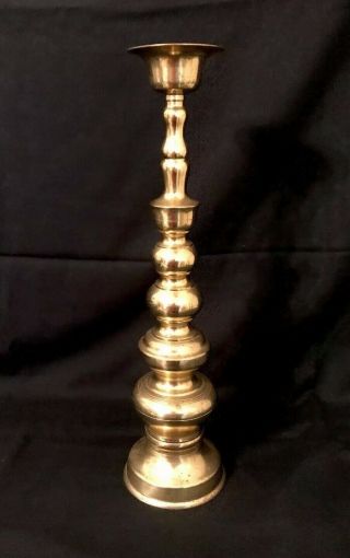 Large Brass Candlestick 18 " Tall Taper Candle Holder Vintage Homco Japan