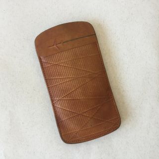 Vintage Brown Leather Embossed Eyeglass Case