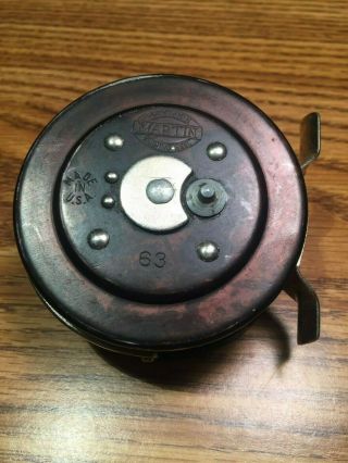 Vintage Purple Precision Martin Fly Fishing Reel No.  63 Made In Usa