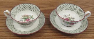 2 Antique Tiffany & Co Spode Copelands China England Teacup/saucer Roses