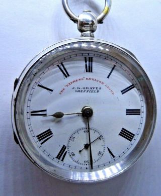 A Good Antique Silver Pocket Watch By J G Graves Sheffield 1899