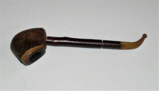 Custom Vintage Antique Large Tobacco Pipe w/ Leather Covering Bowl 5