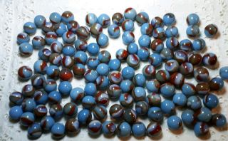 Antique Vintage Old Marbles - Peltier Rainbos Tri - Color Marbles (120, )