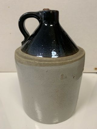Rare Antique Pen - Mar Stoneware Whiskey Jug With Paper Label 6