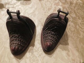 Antique Hand Carved Wood Saddle Stirrups For Peruvian Parade Horse Rare (adult)