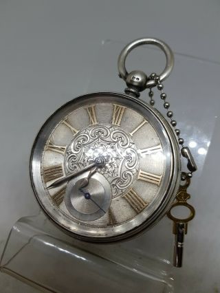 Chunky Antique Solid Silver Gents Fusee London Pocket Watch 1892 Ref565