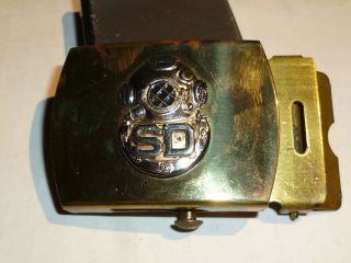 Vintage Deep Sea Diver Belt Buckle Solid Brass Made In Usa Deep Sea Diver Buckle