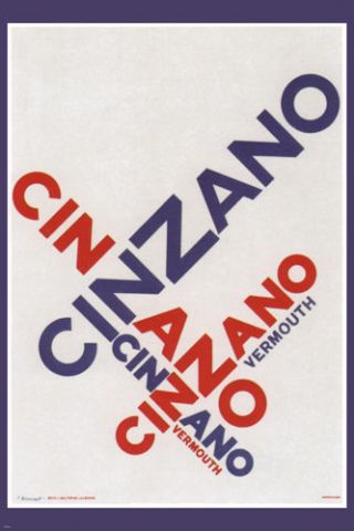 Cinzano Aperitif Vintage Ad Poster By Monnerat Switzerland 1960 24x36 Hot