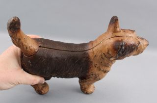 Rare Antique HUBLEY Cast Iron Scottish Terrier Dog Doorstop Brown Paint 6