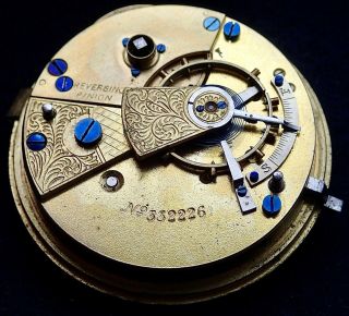 J.  G.  GRAVES Sheffield Express English Lever Antique Pocket Watch Movement c1890 4