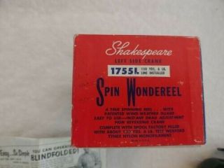Vintage SHAKESPEARE SPIN WONDEREEL 1755 Model FF W/ Box 3
