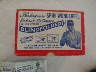 Vintage SHAKESPEARE SPIN WONDEREEL 1755 Model FF W/ Box 4