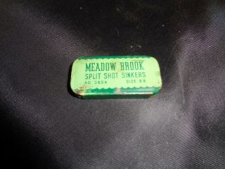 Vintage Meadow Brook Split Shot Tin,  3654 Size Bb