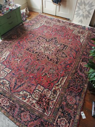 Large 8×11 Rose Red Antique Hand Woven Oriental Area Rug