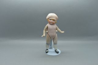 Antique Germany Porcelain Bisque Doll Cap Impish Character From Limbach 1900