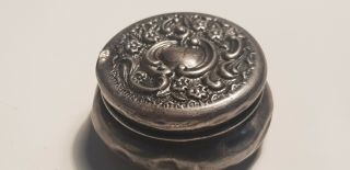 Antique Victorian Solid Silver Snuff Box/pot Hallmark Circa 1900 - 1930s