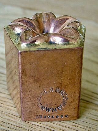 Antique Miniature Jones Bros Copper Jelly Mould Aspic Blancmange Mold Reg Design