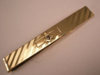 - Masonic Vintage Krementz Brand Tie Bar Clip Diagonal Stripe