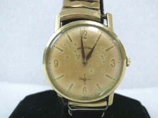 Vintage Hamilton Watch 10k Gold Filled Bezel 34mm Case