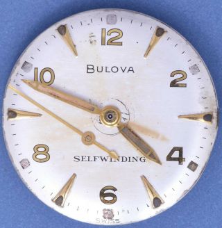 Bulova 10csc 50s Vintage 10.  5l 17j Partial Automatic Mvt W/dial Parts/repairs