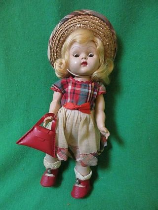 Vintage Vogue Strung Ginny Doll 1950 Painted Lash All In Early Outfit