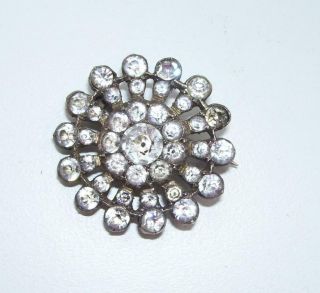 Gorgeous Antique Georgian Black Dot Diamond Paste Flower Head Brooch Tiara Pin