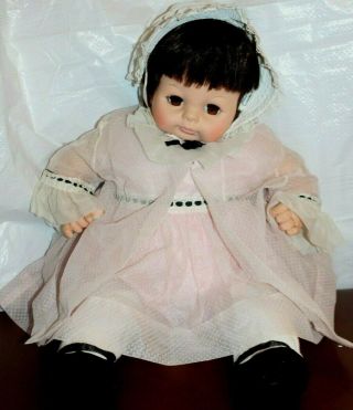 Large 24 " Vintage Vogue Baby Doll 1965 Cryer Sheer Fancy Dress Cond
