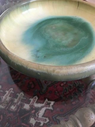 Antique Fulper Arts & Crafts Pottery Flambe Glaze Green Yellow 10 3/4” Bowl