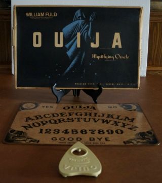 Antique Haunted Beware Ouija Board Mystifying Oracle William Fuld W/ Planchette
