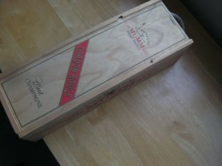 Large Wooden Lidded G H Mumm Champagne Storage Box,  42.  5cm X 14cm X 14cm