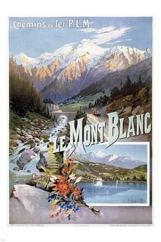 Mont - Blanc France Vintage Train Travel Poster Mountains Tourism 24x36