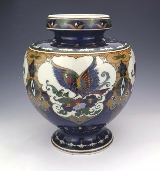 Antique Rozenburg Den Haag Dutch Pottery - Hand Painted Large Vase - Art Deco