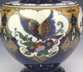 Antique Rozenburg Den Haag Dutch Pottery - Hand Painted Large Vase - Art Deco 2
