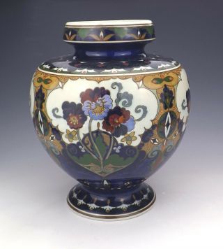 Antique Rozenburg Den Haag Dutch Pottery - Hand Painted Large Vase - Art Deco 5