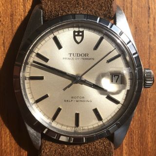 Vintage 1969 Tudor Rolex Prince Oysterdate Automatic Watch,  Machine Turned Bezel