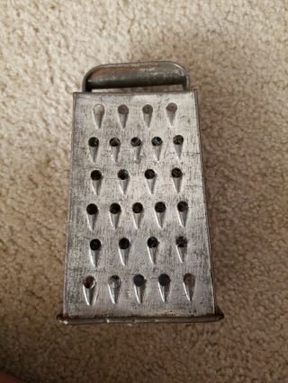 Antique,  Tin,  4 Sided Cheese Grater Very Old