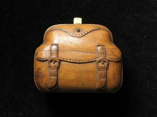 Antique Novelty Wooden / Treen Coin Purse In The Shape Of A Doctor 
