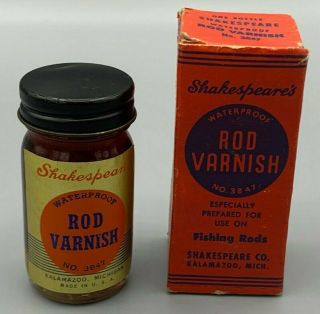 Vintage Shakespeare No.  3847 Fishing Rod Varnish W/original Box