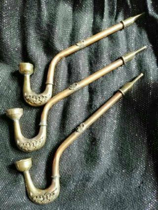 Brass Smoking Pipes Solid Antique Vintage Brass Metal Smoking Pipes Collectibles
