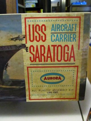Vintage Unassembled Plastic Model Kit - U.  S.  S.  Saratoga Aircraft Carrier 2