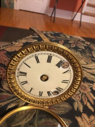 Antique Porcelain Clock Dial And Bezel: 4 "