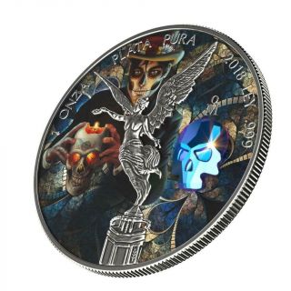 Mexico 2018 1 Onza Libertad Crystal Skull Silver Antique Finish Coin