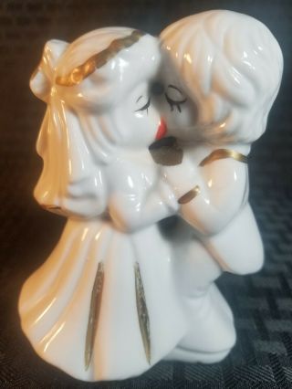 Vintage Porcelain Bride And Groom Wedding Cake Toppers Figurine Wcii