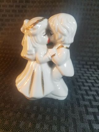 Vintage Porcelain Bride and Groom Wedding Cake Toppers Figurine WCII 5