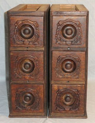 6 Antique Singer Treadle Sewing Machine Drawers & Cabinets Model 66 Red - Eye 1918