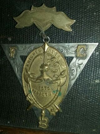 Antique Knights Of Pythias 1874 Medal
